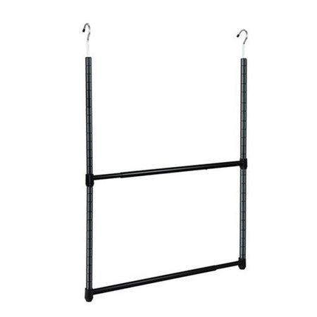 OCEANSTAR DESIGN GROUP Oceanstar Design Group ACR1545B 2-Tier Portable Adjustable Closet Hanger Rod; Black ACR1545B